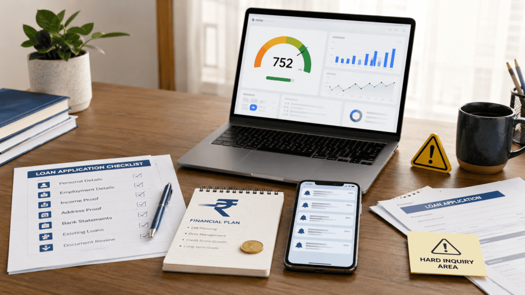 a realistic 16 9 premium editorial finance blog for an indian borrower