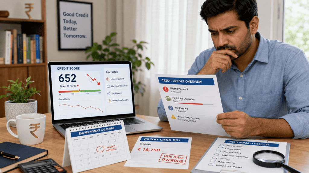 a realistic 16 9 premium editorial finance blog for an indian borrower