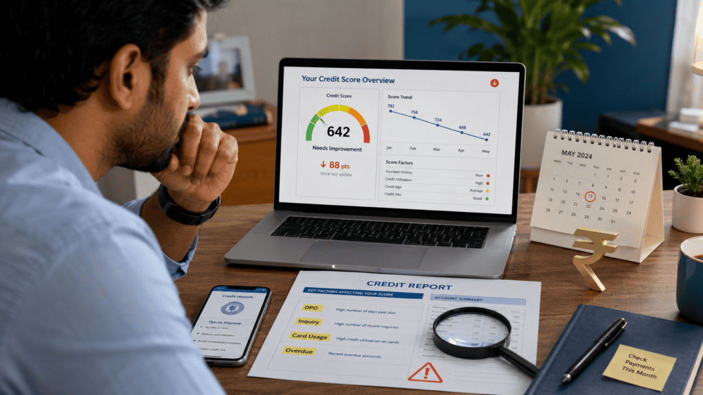a realistic 16 9 premium editorial finance blog for an indian borrower